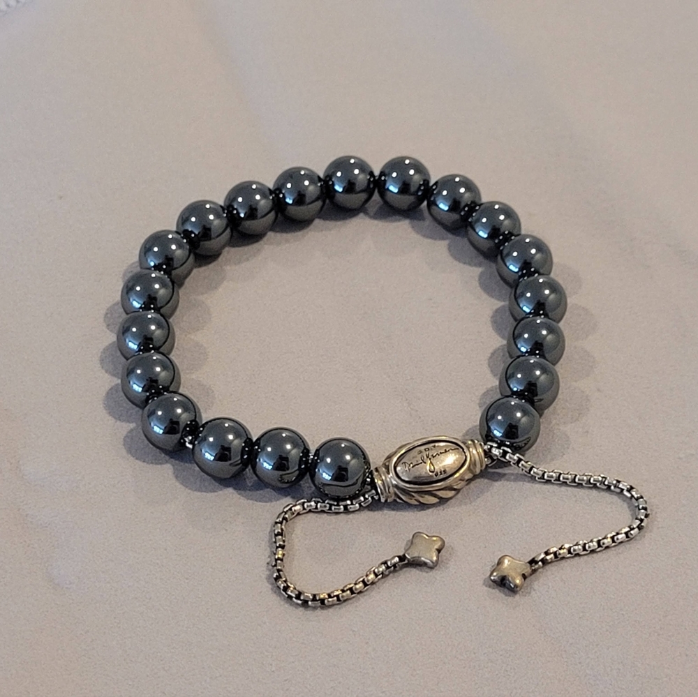 DAVID YURMAN Women's Spiritual Bead Bracelet Hematite Adjustable size